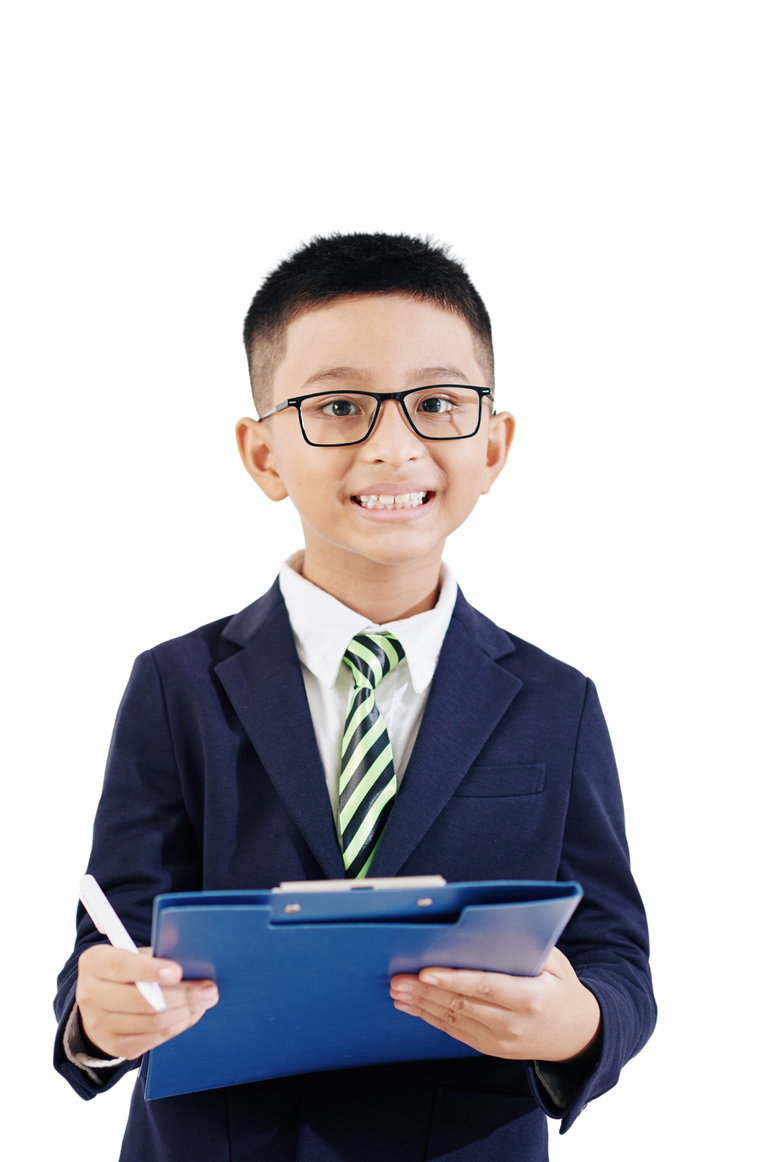 Kid Writing in Document